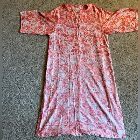 Natori Coral Floral Zip Caftan size xl - Picture 4 of 7